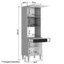 Ver imagem 2 de Armário Paneleiro Torre Quente 2 Fornos Ambiente Andréia Amêndoa Branco - Ajl
