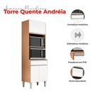 Ver imagem 4 de Armário Paneleiro Torre Quente 2 Fornos Ambiente Andréia Amêndoa Branco - Ajl