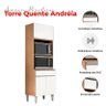 Armário Paneleiro Torre Quente 2 Fornos Ambiente Andréia Amêndoa Branco - Ajl - 4