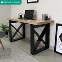 Ver imagem 6 de Mesa Escrivaninha Tampo Tamburato 135 cm Carvalho Preto Artany