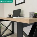 Ver imagem 5 de Mesa Escrivaninha Tampo Tamburato 135 cm Carvalho Preto Artany