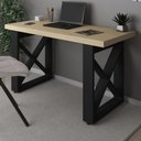 Ver imagem 2 de Mesa Escrivaninha Tampo Tamburato 135 cm Carvalho Preto Artany