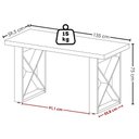 Ver imagem 3 de Mesa Escrivaninha Tampo Tamburato 135 cm Carvalho Preto Artany
