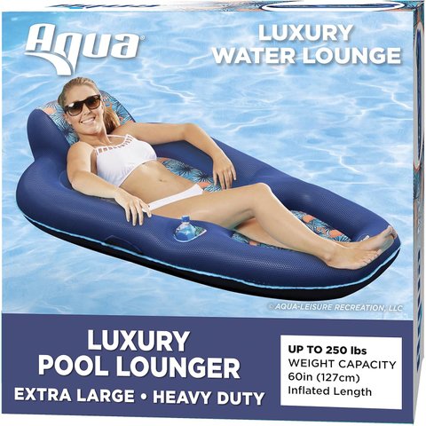 Aqua Luxury Lounge Gg Boia Inflável com Encosto de Cabeça