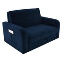 Ver imagem 4 de Sofá Cama com Baú 2 Lugares Numey Veludo Azul