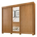 Ver imagem 1 de Guarda Roupa Casal 3 Portas de Correr 6 Gavetas com Pés 270cm Siena Cinamomo - Benetil