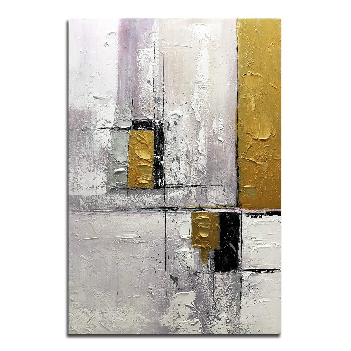 Quadro Pintura Tela claramente fundo granular 5235: 150cm (A) x 100cm (L) - 2