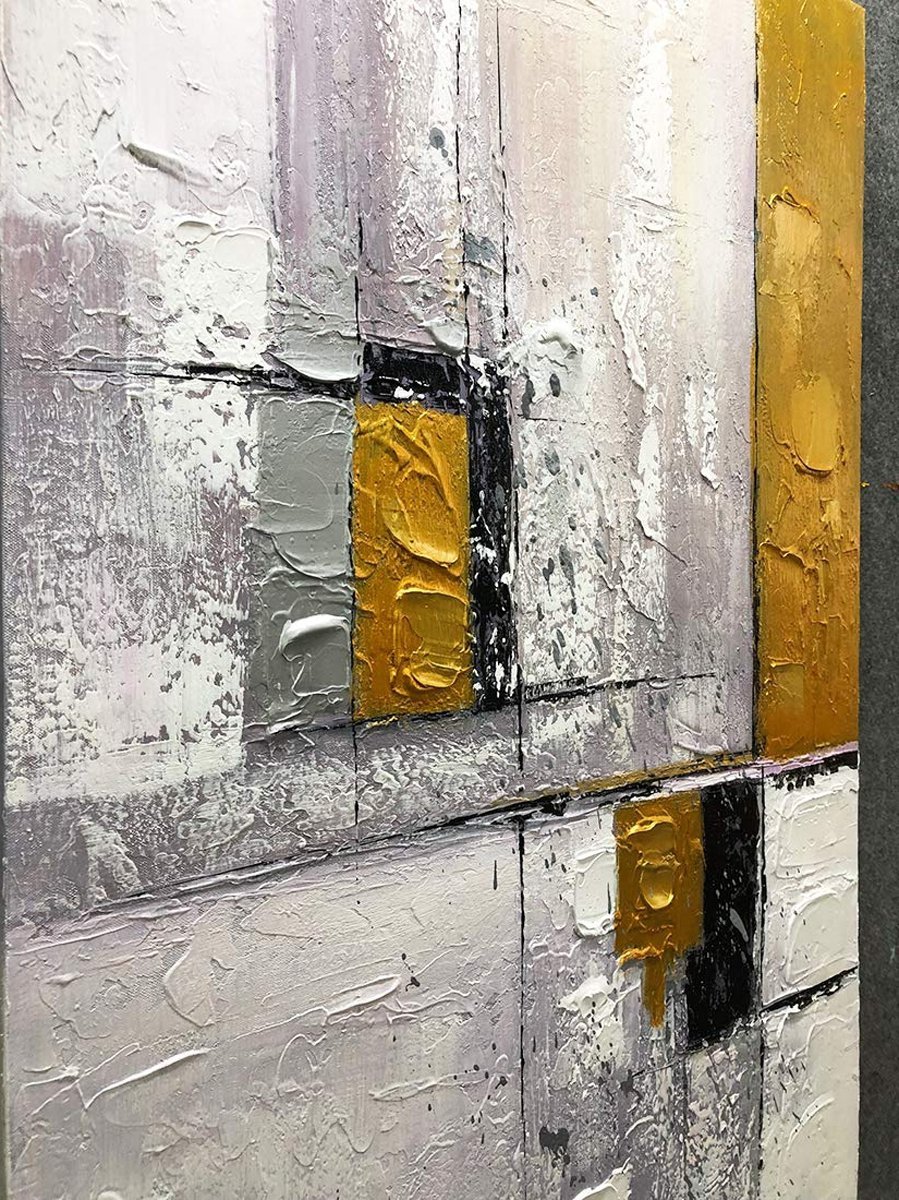 Quadro Pintura Tela claramente fundo granular 5235: 150cm (A) x 100cm (L) - 3