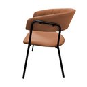 Ver imagem 3 de Cadeira com Braços Maraú Psg Móveis Estofada Poliuretano Pu Cobre com Base Aço Preto