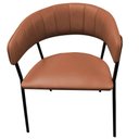 Ver imagem 2 de Cadeira com Braços Maraú Psg Móveis Estofada Poliuretano Pu Cobre com Base Aço Preto