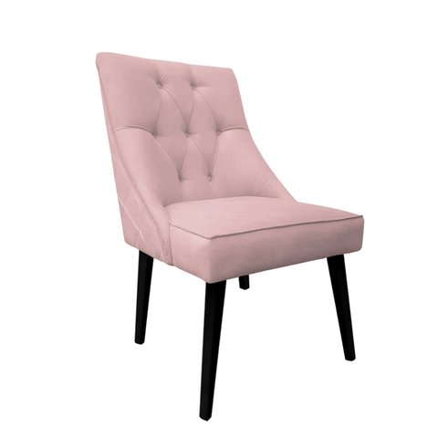 Cadeira De Jantar Bela Capitone Suede Rosa Bebe