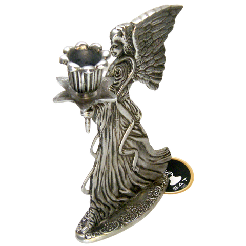 Castiçal ANJO Em Alumínio Artesanal Reciclado SAT Anjo Brilhante