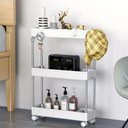 Ver imagem 1 de Prateleira Multiuso 3 Andares com Rodinhas Organize com Facilidade Branca