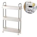 Ver imagem 2 de Prateleira Multiuso 3 Andares com Rodinhas Organize com Facilidade Branca