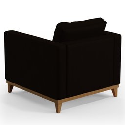 Kit 2 Poltronas Decorativas Para Sala de Estar Jane D05 Suede Marrom Escuro - Mpozenato - 7