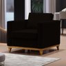 Kit 2 Poltronas Decorativas Para Sala de Estar Jane D05 Suede Marrom Escuro - Mpozenato - 2