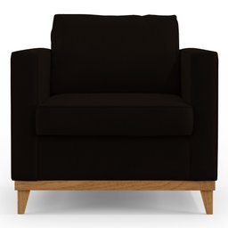 Kit 2 Poltronas Decorativas Para Sala de Estar Jane D05 Suede Marrom Escuro - Mpozenato - 5