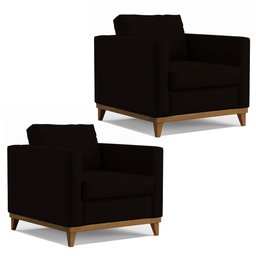 Kit 2 Poltronas Decorativas Para Sala de Estar Jane D05 Suede Marrom Escuro - Mpozenato - 1