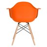 Mesa Redonda Eames 90cm Branco + 3 Cadeiras Eiffel Daw Laranja - 4