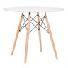 Mesa Redonda Eames 90cm Branco + 3 Cadeiras Eiffel Daw Laranja - 6