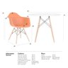 Mesa Redonda Eames 90cm Branco + 3 Cadeiras Eiffel Daw Laranja - 8