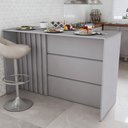 Ver imagem 1 de Bancada de Cozinha Alta Ilha Gourmet Ripado Cinza Hp - Panorama Móveis