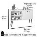Ver imagem 6 de Aparador Buffet 2 Portas Retrô Vivare - Preto com Nature - Lojas RPM