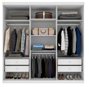 Ver imagem 2 de Guarda Roupa Casal MDF 6 Portas 4 Gavetas 219cm Lagos Branco - TCIL Móveis