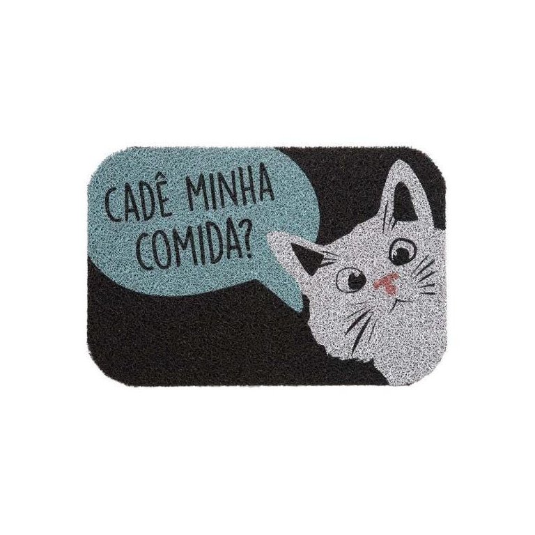Capacho Vinil Pet Cat Preto 0,40x0,60M - Kapazi