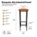 Ver imagem 4 de Banqueta Alta Kassel Ferro e Madeira Cor Louro Freijó- Kmj