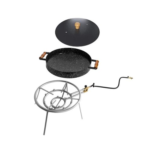 Kit Disco Chapa Bifeteira alta com tampa 43cm + Fogareiro 12
