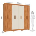 Ver imagem 2 de Guarda-Roupa Las Vegas 218cm com Espelho Cinamomo/Off White