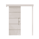 Ver imagem 1 de Porta de Correr Ecopratico Branco 210x100 frisada com Fechadura e Puxador Pontokit