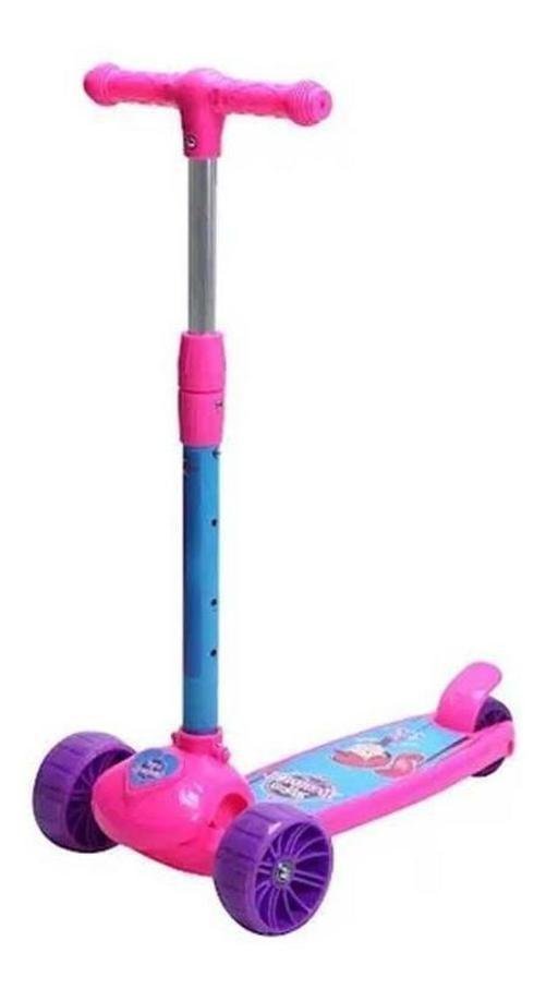 Patinete Infantil 3 Rodas com Luz Cute Unitoys 1462 - Rosa