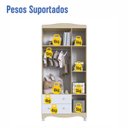 Ver imagem 6 de Guarda Roupas Infantil 3 Portas e 2 Gavetas 91x40x198 Cm Branco e Carvalho Completa Móveis