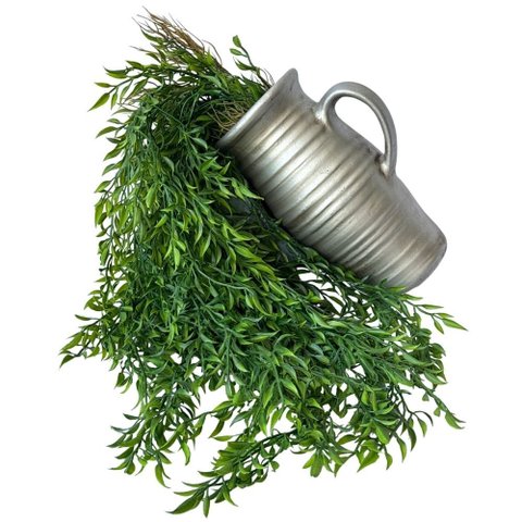 Kit 7 Pendentes de Capim Artificial Premium 75cm Decoração Verde Durável e sem Manutenção
