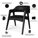 Ver imagem 4 de Kit 4 Cadeiras Sala de Jantar Estar Living Estofada Suran L02 Preto Couríssimo Preto - Lyam Decor
