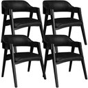 Ver imagem 1 de Kit 4 Cadeiras Sala de Jantar Estar Living Estofada Suran L02 Preto Couríssimo Preto - Lyam Decor