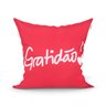 Jogo de Capa de Almofada para Cama Vermelha Estampada Gratidão Kit com 2 Unidades 45cm x 45cm com zí - 2