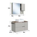 Ver imagem 3 de Conjunto Banheiro Gabinete com Cuba e Espelheira Toalheiro 80cm Suspenso Multimóveis Crpro-CON036