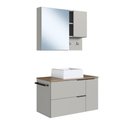 Ver imagem 2 de Conjunto Banheiro Gabinete com Cuba e Espelheira Toalheiro 80cm Suspenso Multimóveis Crpro-CON036