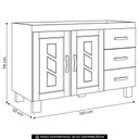 Ver imagem 4 de Balcão de Cozinha para Pia 120cm 2 Portas Madeira Giana Castanho F07 - Mpozenato