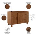Ver imagem 3 de Balcão de Cozinha para Pia 120cm 2 Portas Madeira Giana Castanho F07 - Mpozenato