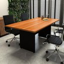 Ver imagem 1 de Mesa de Reunião Escritório 2,00m Freijó com Preto 100% MDF Cor:Freijó com Preto