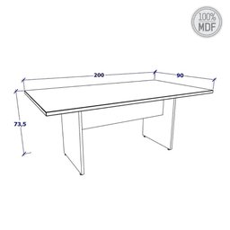 Mesa de Reunião Escritório 2,00m Freijó com Preto 100% Mdf Cor:freijó com Preto - 3 Mesa de Reunião Escritório 2,00m Freijó com Preto 100% Mdf Cor:freijó com Preto - 3