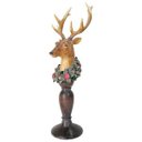 Ver imagem 1 de Enfeite Cabeça de Cervo de Resina com Guirlanda - Rio Master