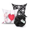 Kit capa Almofada Preta e Branca Love Kit 2 Unidades 45cm x 45cm + Almofada Nó Escandinavo - 1