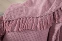 Ver imagem 2 de Manta Decorativa para Sofá Boho Favo de Mel Rosa Algodão