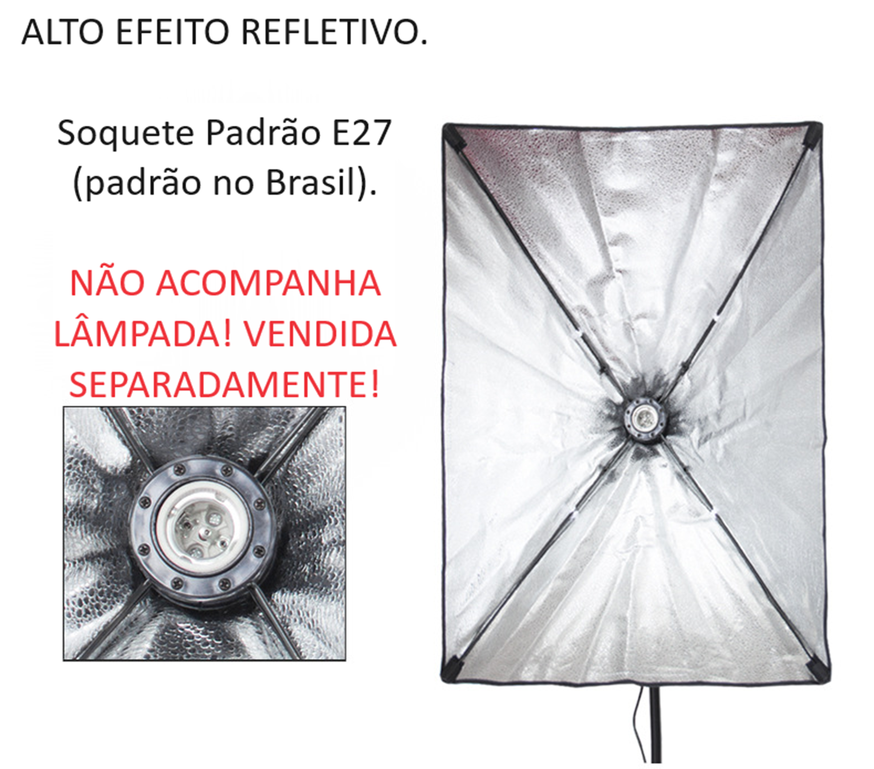 Sombrinha Softbox P/ Iluminação Estúdio Fotográfico 50x70cm - 2