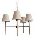 Ver imagem 1 de Lustre Tocheiro 4 Braços Dourado 1 Cúpula Marfim